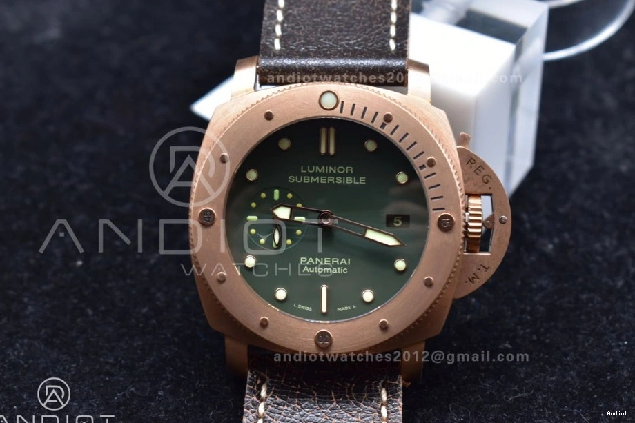 N Calfskin on 1:1 Best PAM382 Strap Super Distressed Brown P.9000 VSF Bronzo V2 Edition Clone 0511
